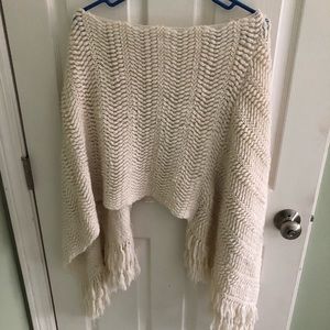 White knit poncho